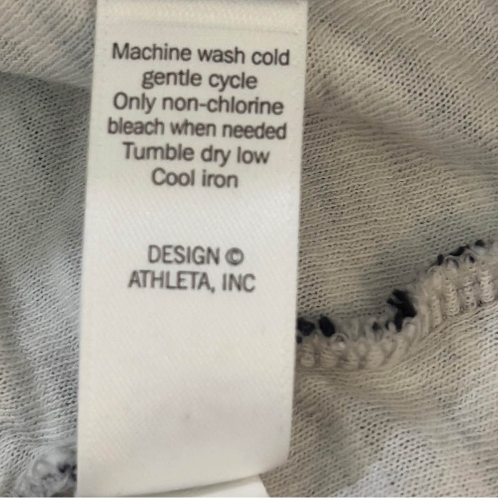 ATHLETA Ease Up Gray Black Striped 2 Square Pocket Tunic Dress Small Petite - Picture 8 of 9